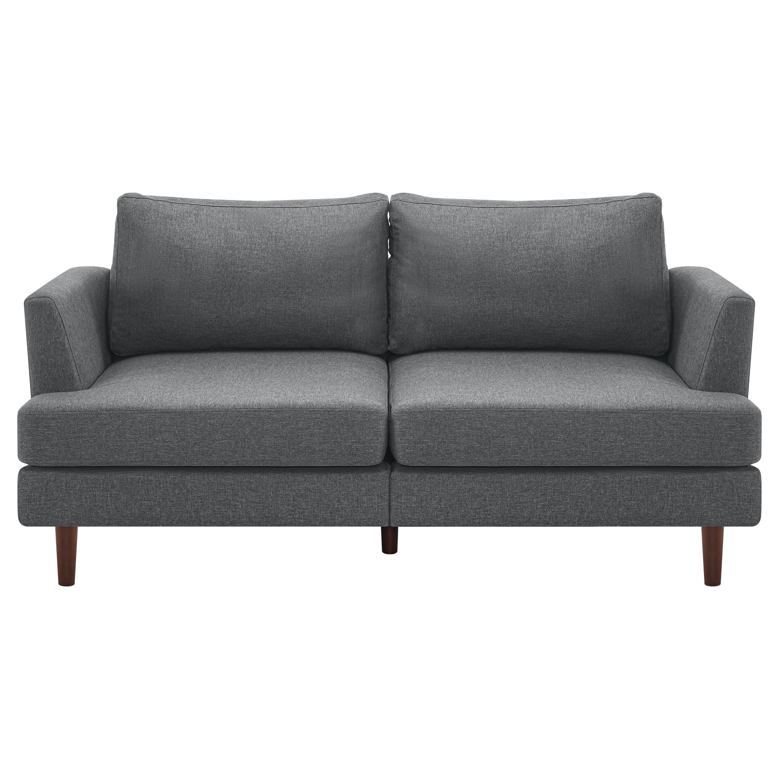 Furniliving 65" Upholstered Loveseat Sofa, Love Seat Small Couches, Extra Deep 2-Seat Small Sofa for Living Room, Bedroom, Apartment,Gray