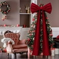 thumbnail image 3 of AHeartcove 6FT Christmas Extra Large Velvet Bows Christmas Tree Topper Decor Giant Xmas Tree Toppers Bows for Home Wreath Wall Backdrop Birthday Wedding Party Decorations(Deep Red), 3 of 6