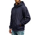 thumbnail image 5 of Zenithor Men's Hooded Windbreaker Jacket Zip Up Rain Coat Solid Long Sleeve Elastic Cuffs Pockets Spring Fall Outdoor Outerwear Navy(XXS-3XL), 5 of 9