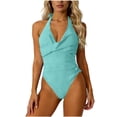 thumbnail image 2 of Antinous Ladies Solid Swim Off-Shoulder Back Chest Padding Modest Apparel, 2 of 5
