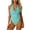Light Blue, variant on Women's Solid Halter One Piece Swimsuit Deep V Neck Open Back High Cut Tummy Control Bathing Suit Navy