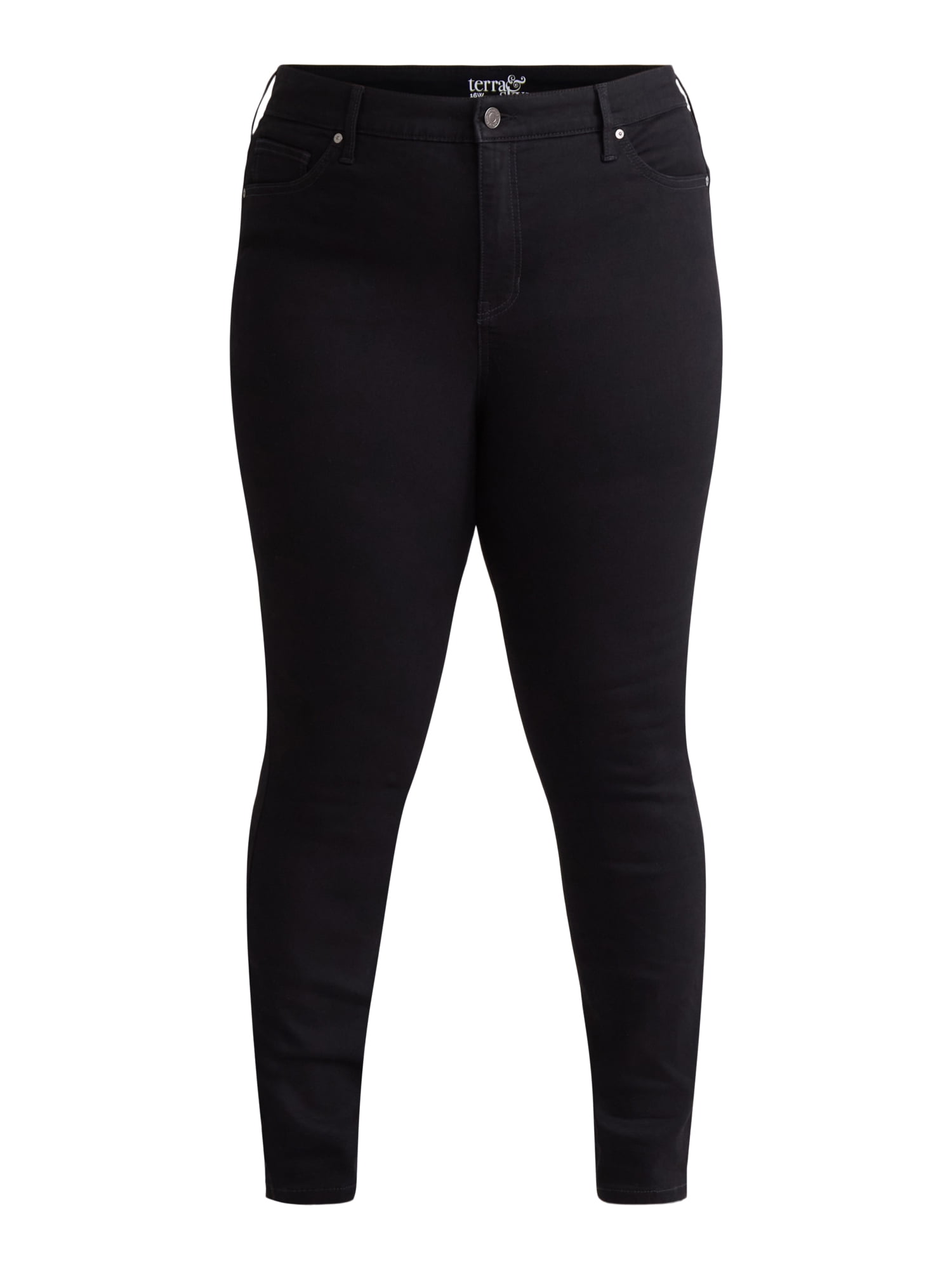 Terra & Sky Women's Plus Size Skinny Straight Jeans, Sizes 14W-34W