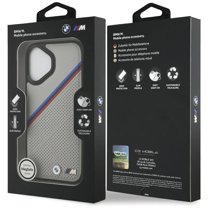 BMW M Tricolor Metal Logo Case with MagSafe for Case for iPhone 17 6.3" Grey - BMHMP17S25PCSPEG