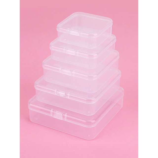 2pcs Clear Mini Stationery Storage Box, Simple Multi-purpose Desk Holder For Office, School, Student