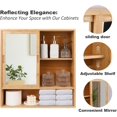 thumbnail image 6 of Bamboo Bathroom Cabinet,Mirrored Medicine Cabinets,Bathroom Cabinet Wall Mounted with Storage,Medicine Cabinets with Mirror,Over The Toilet Storage with 2 Sliding Doors, 6 of 14