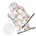 thumbnail image 2 of LAKIMCT Cute Shiba Inu Pattern Oven Mitts and Pot Holders Sets Non-Slip Potholders Heat Resistant Oven Gloves for Kitchen Baking Cooking BBQ, 4-Piece Set, 2 of 9