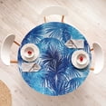 thumbnail image 4 of Ambesonne Palm Trees Fitted Round Tablecloth, Chill Hawaii Woodland, 56"- 60" Diameter, Dark Lavender Azure Blue, 4 of 5