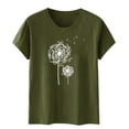 thumbnail image 4 of Blouses pour Femmes, Mode Féminine Imprimé Manches Courtes Blouse Drôle Col Rond T-Shirt Tops, 4 of 5