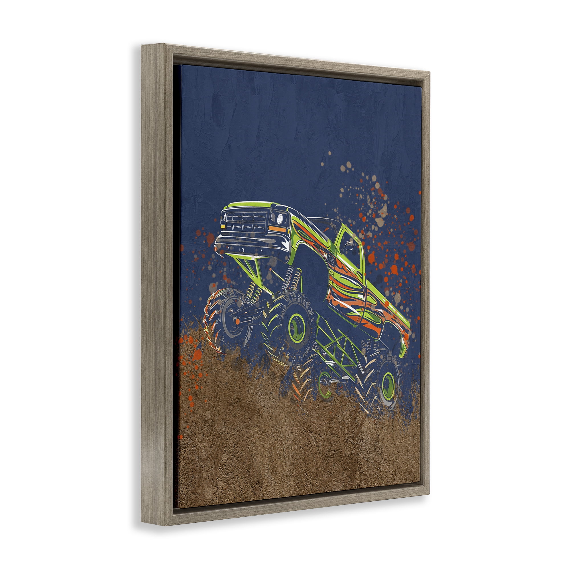 My Jam Truck Adventure Brown Framed Floater Canvas Wall Art, design by Kim Allen