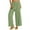 Green, variant on WREESH Womens Cotton Linen Pants Casual Solid High Waist Loose Pocket Straight Buttons Long Pants Black