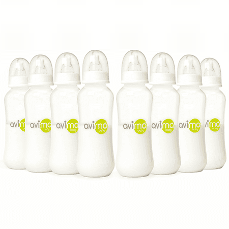 Avima Anti-Colic Baby Bottle, Standard Neck 10 oz, Medium Flow, Stage 2, 8 Pack Set