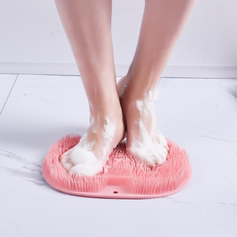 Shower Foot Massager Scrubber, Silicone Bath Massage Cushion Brush Anti-Slip for Lazy Wash Feet, Improves Foot Circulation