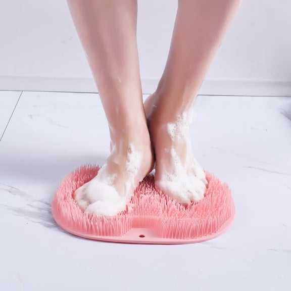 Shower Foot Massager Scrubber, Silicone Bath Massage Cushion Brush Anti-Slip for Lazy Wash Feet, Improves Foot Circulation