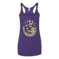 thumbnail image 2 of Wild Bobby I Only Told The Moon, Moon Phases Daisies and Butterflies Vintage Women Tri-Blend Racerback Tank Top, Purple Rush, Medium, 2 of 6