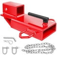 thumbnail image 2 of Nilight Forklift Trailer Hitch Attachment Fits 2 Inch Receiver Clamp on Pallet Fork Trailer Towing Adapter with Safety Chain & 5/8â Hitch Pin Clip Red, 2 of 9