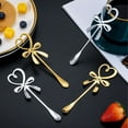 thumbnail image 3 of tredstone Bow Knot Heart Shaped Mini Spoons Sturdy And Durable Exquisite Workmanship Stainless Steel Spoon Silver, 3 of 6