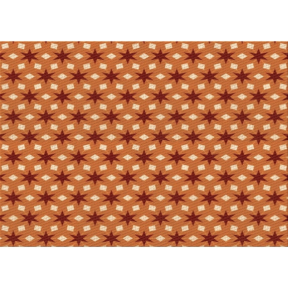 Ahgly Company Indoor Rectangle Patterned Scarlet Red Area Rugs, 7' x 9'