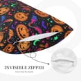 thumbnail image 4 of Halloween Plush Throw Pillow Covers, halloween pumpkin bat Pillow Cases with Invisible Zipper,Halloween Decor Microfiber Pillow Cases for Sleeping Bedroom Sofa Living Room, 4 of 6