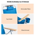 thumbnail image 5 of MOTORHOT Aluminum Backpack Beach Chair – Tall Beach Chairs for Adults, Portable with Adjustable Straps, 3-Position Reclining, Cup Holder, High Lightweight Beach Chairs for Beach, 5 of 9