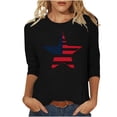 thumbnail image 2 of Lorytime Forth of July Outfits Women Red White and Blue Tops Patriotic Graphic Clothes 3/4 Sleeve Festival Wear Black S, 2 of 5