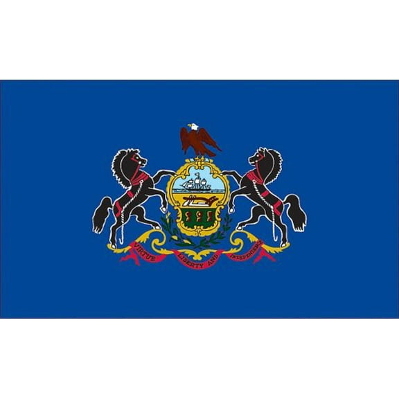 3-Foot 5-Foot Nylon Pennsylvania State Flag, Have pride in Pennsylvania; hang your state flag from your in-ground pole or house By Valley Forge Flag