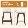 thumbnail image 3 of Gymax 2PCS 24'' Upholstered Barstools w/ Low Back Footrest Wood Legs for Kitchen Island, 3 of 10