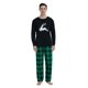 thumbnail image 1 of Apparonia Pijamas de Algodón a Juego para Parejas, Top de Manga Larga y Pantalones Largos, Conjuntos de Pijamas, Cuadros Verdes Navideños M, 1 of 7