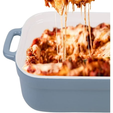 

Lasagna Pan Casserole Dish with Rack-Lid Red 12.5x10x3.5 Inch，3.2 quar Roasting - Ceramic Bakeware Suitable for Oven Use With Rack and Lid Turkey Roaster for Thanksgiving Cooking Kitche