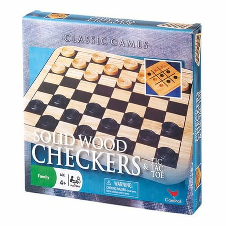 Solid Wood Checkers and Tic-Tac-Toe