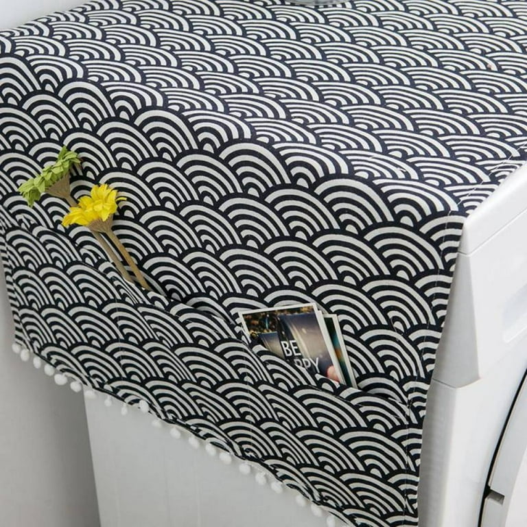 Washer and Dryer Covers Washing Machine Top Cover Dust-Proof Washer And  Dryer Top Covers Anti-Slip Fridge Dust Cover 26In x 35In /65cm x 90cm - Grey