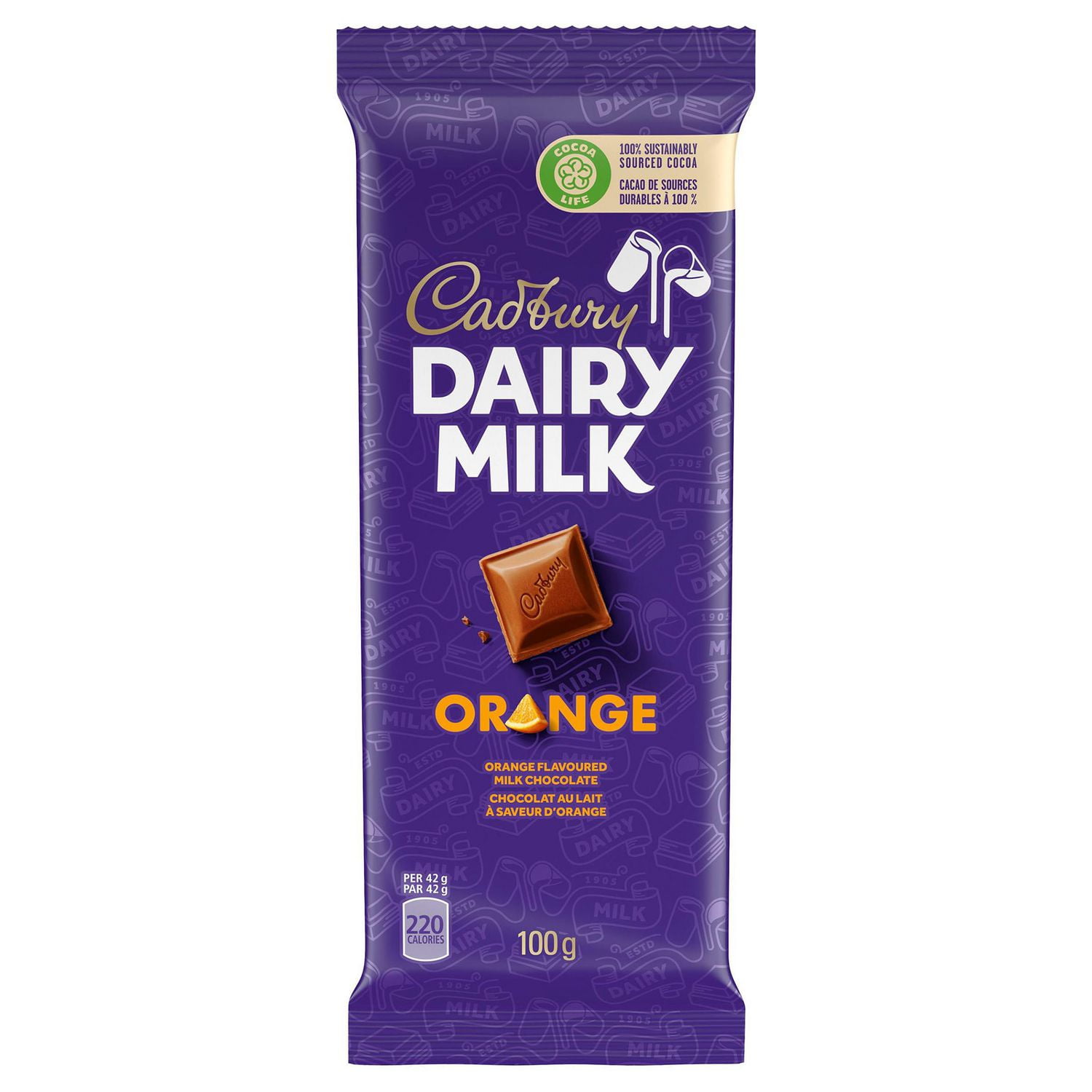Cadbury Dairy Milk Orange Chocolate Bars, 100 G