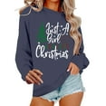 thumbnail image 2 of Clothing 2025 Womens Oversized Sweatshirt Just A Girl Who Loves Christmas Tree Sweatshirt Shirts for Women Xmas Splicing Pullover Shirt Top Christmas Sweatshirt for Women Blue M, 2 of 5
