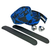 Black - Blue Camouflage EVA Road Bike Handlebar Tape, Cycling Wraps w/ End Caps