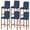Navy Blue, variant on Purple Gingham Bar Stool Covers - Stretch Dining Chair Covers Set of 2, Modern Minimalist Geometric Plaid Bar Chair Cover Removable Counter Stool Pub Chairs Slipcovers Protectors for Kitchen/Cafe