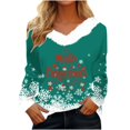 thumbnail image 2 of Offres Flash! Aqestyerly Haut de Noël à Manches Longues pour Femmes, Col en V, Mode Décontractée, 2 of 4
