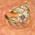 thumbnail image 2 of TAAPSEE JEWELS 14K Yellow Gold Over Cubic Zirconia Round Cut His & Her Wedding Band Trio Ring Set, 2 of 4