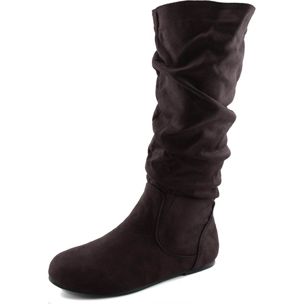 slouch mid heel boots