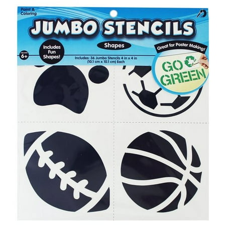 WM Kids Craft Stencil, Jumbo Assorted Shapes by Horizon Group USA