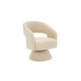 thumbnail image 5 of Swivel Accent Chair, Modern Luxury Velvet 360 Degree Swivel Armchair, Comfy Fabric Round Barrel Chair with Round Back for Living Room, Bedroom, Office, Nursery, Cream, 5 of 9