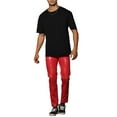 thumbnail image 2 of INSPIRE CHIC Faux Leather Pants for Men's Slim Fit Hip Hop Nightclub Disco Party Trousers 32 Red, 2 of 6