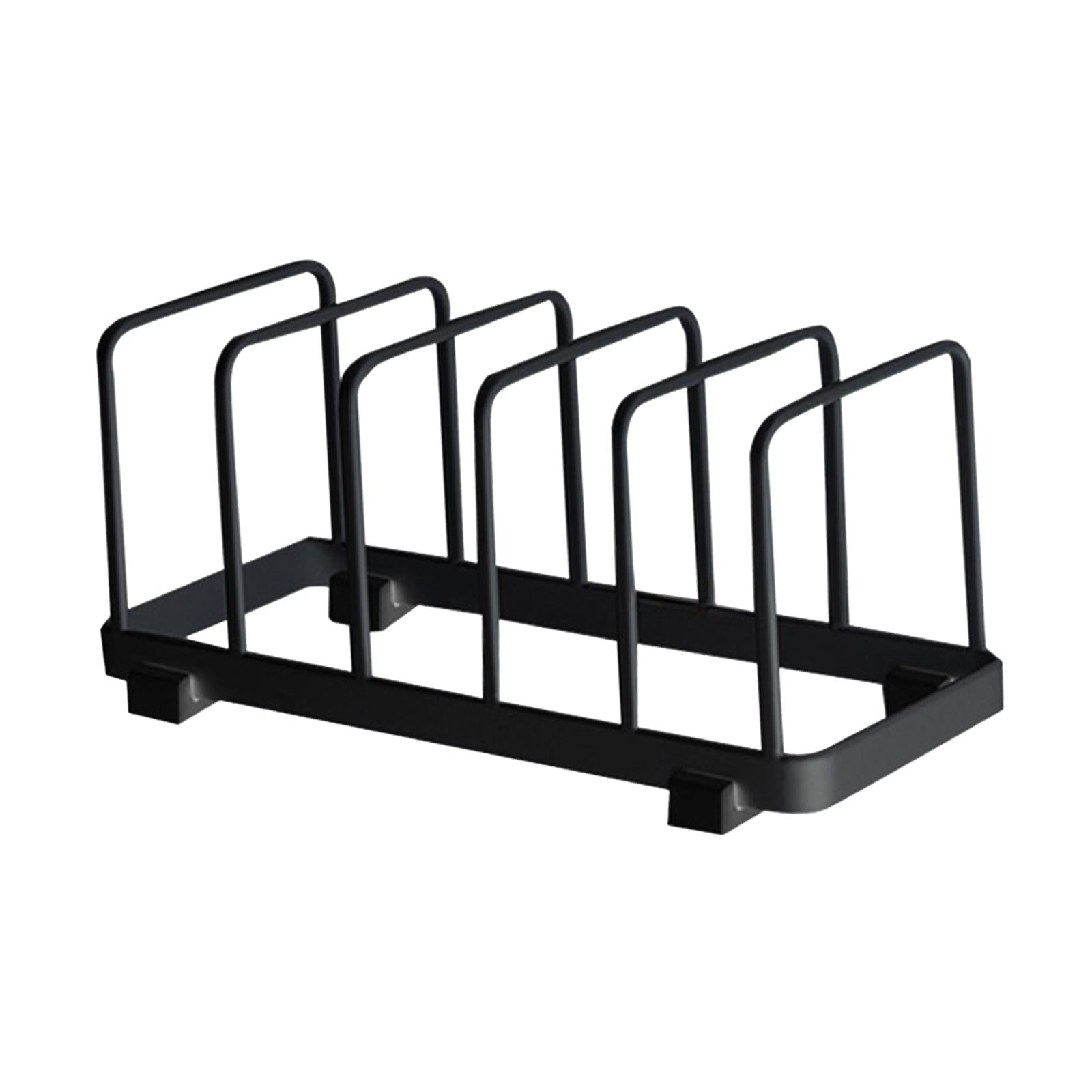 Fiocias Dish Storage Rack Dish Drying Rack 5 Grid Multifunctional Bakeware Serving Tray Black