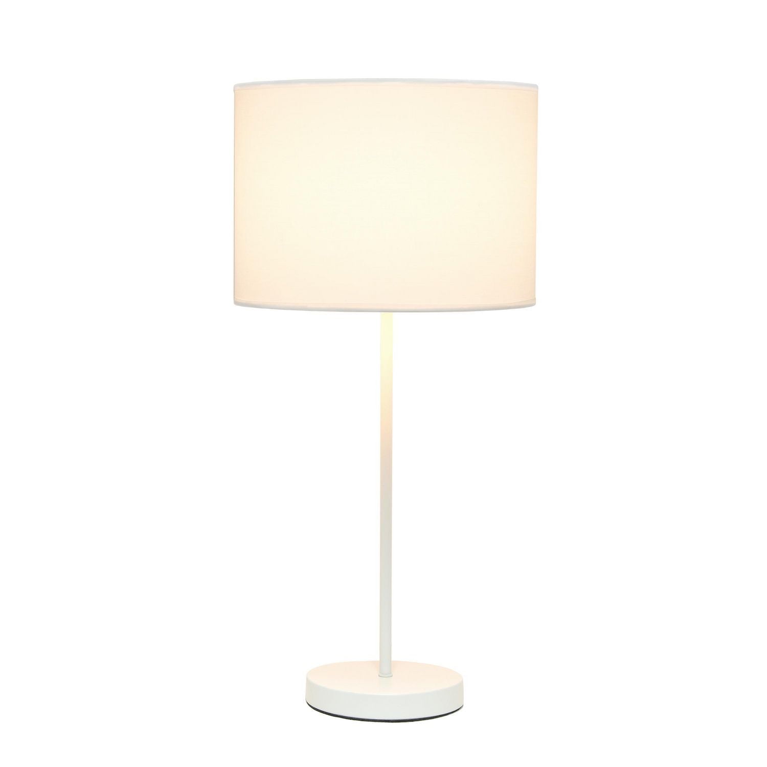 Simple Designs White Stick Lamp with Fabric Shade