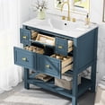 thumbnail image 2 of Solid Wood & MDF Bathroom Vanity | 300lbs Capacity for Bathroom Goods | Have Convenient Storage, 2 of 7