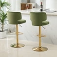 thumbnail image 4 of 2pcs Bar Stools Modern Counter Height Bar Stools with Back Upholstered Swivel Adjustable Barstools for Kitchen Island Restaurant, Avocado Green, 4 of 7