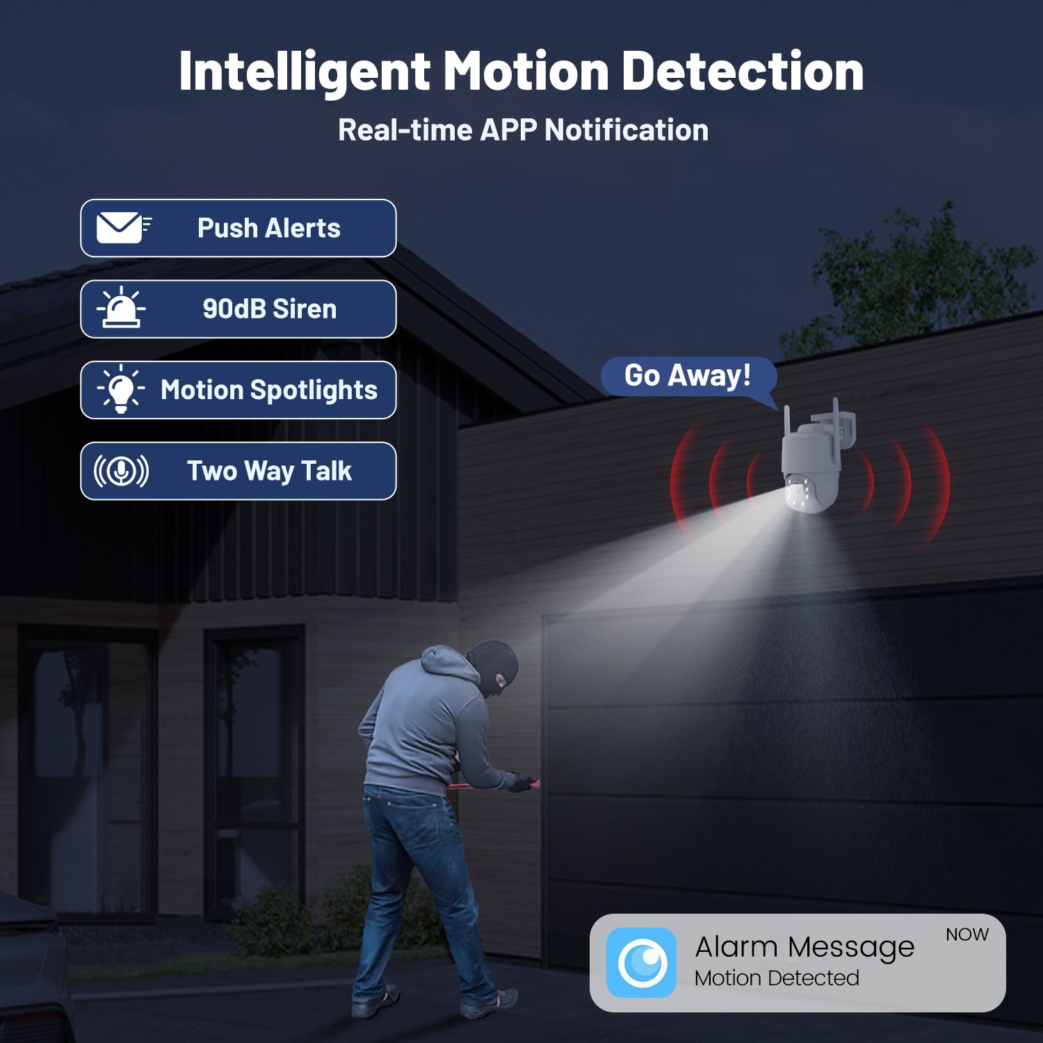 Runofast 4G LTE Cellular Security Camera Wired Indoor/Outdoor, No WiFi Security Cameras Plug-in for 24/7 Recording (White)