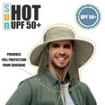 thumbnail image 4 of Men's Sun Hat with Neck Flap, Wide Brim Fishing Safari Hiking Hat, UPF 50+ Protection, Adjustable Chin Strap, 4 of 8