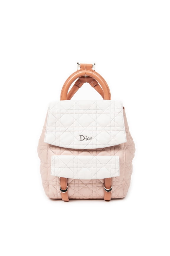 Pre-Owned Dior Light Pink/Peach Small Stardust Backpack Backpack Cannage Lambskin Leather