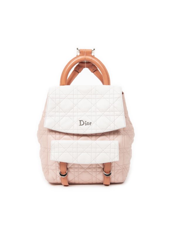 Pre-Owned Dior Light Pink/Peach Small Stardust Backpack Backpack Cannage Lambskin Leather