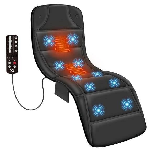 Vibration Full Body Massage Mat with Heat, Back Massage Seat Cushion, Black