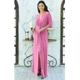 thumbnail image 3 of KOH KOH Long Sexy V-Neck Short Sleeve Slit Flowy Cocktail Evening Bridesmaid Wedding Guest Party Summer Tall Dressy Maxi Dress Gown For Women Hot Fuchsia Pink XXX-Large US 22-24 NT290, 3 of 7